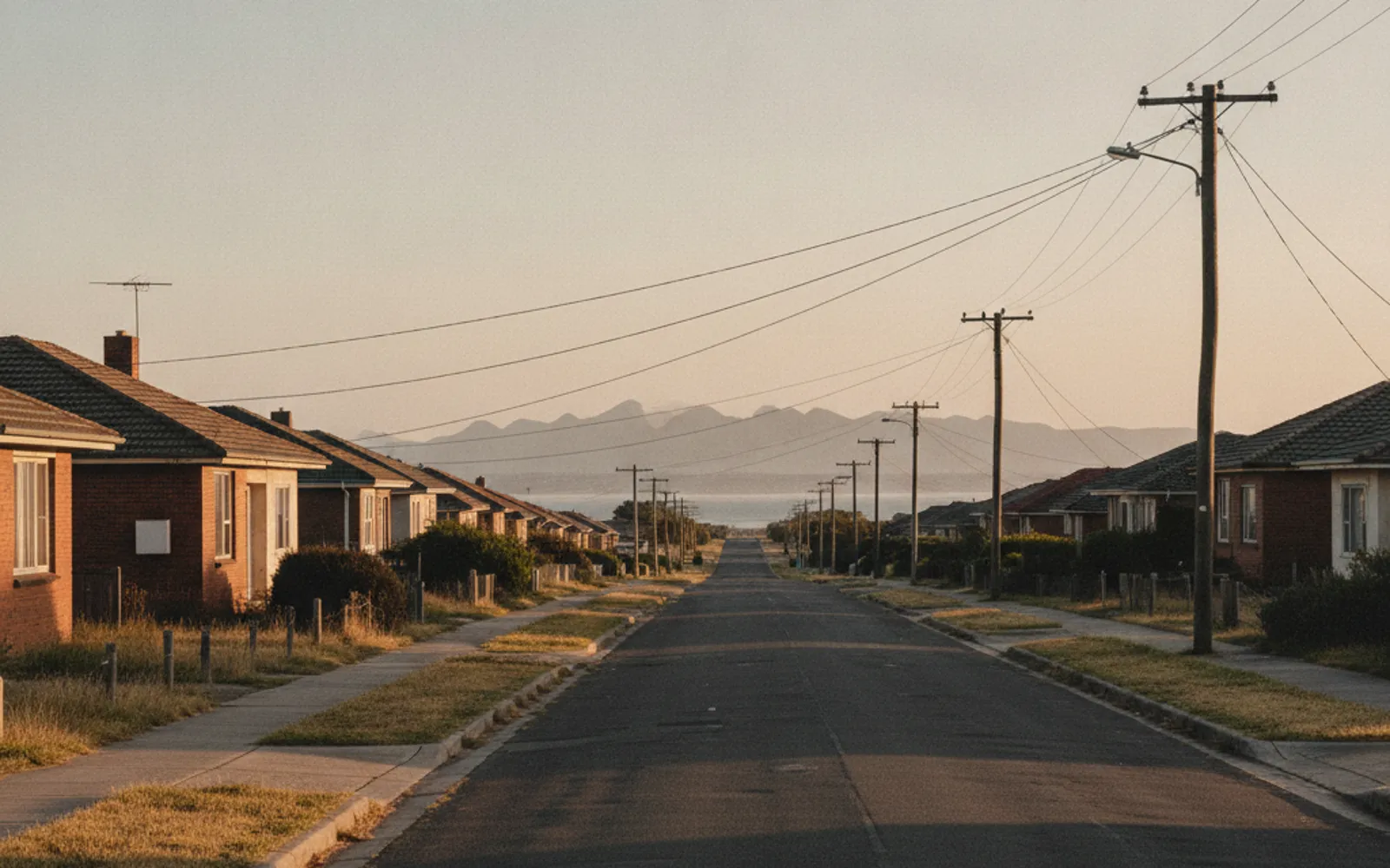 Post-war brick and fibro houses on a quiet Geelong street